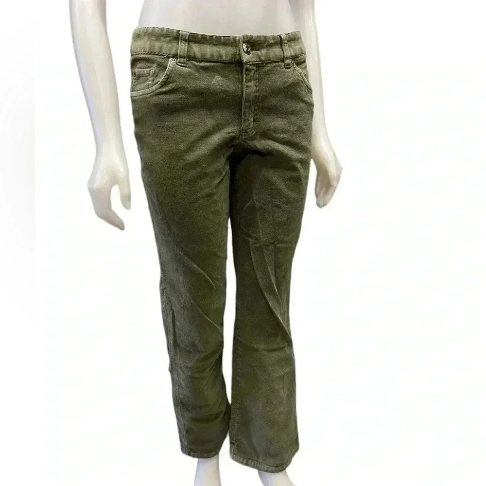 Bum Equipment Vintage Corduroy  Olive Bootcut Pants Size 10
